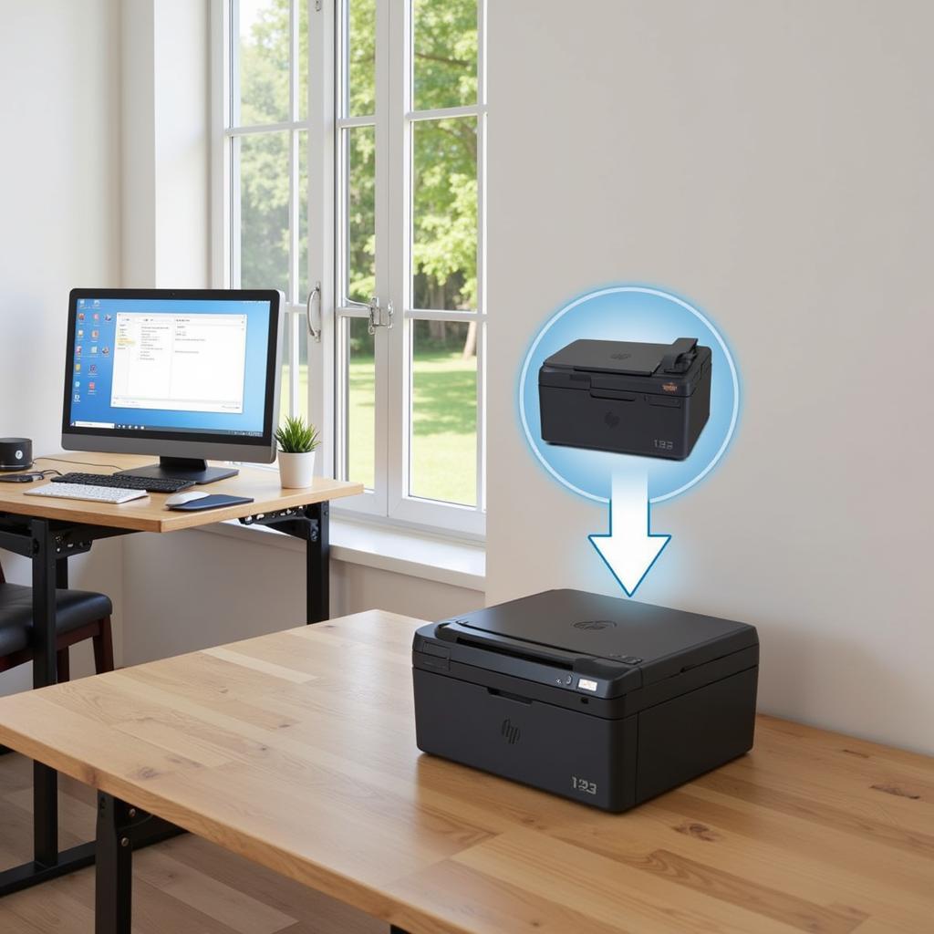 HP M2727 Printer in a Home Office Setup