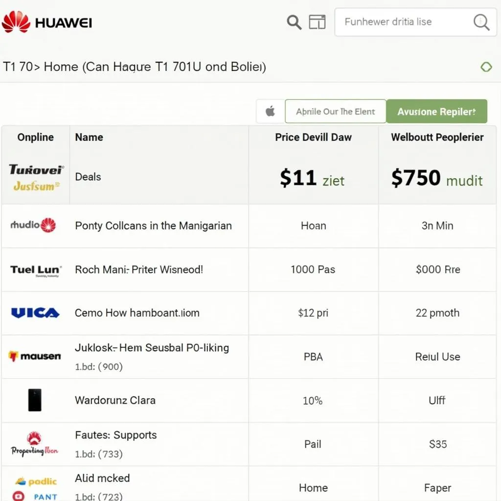 Huawei T1 701U Price Comparison