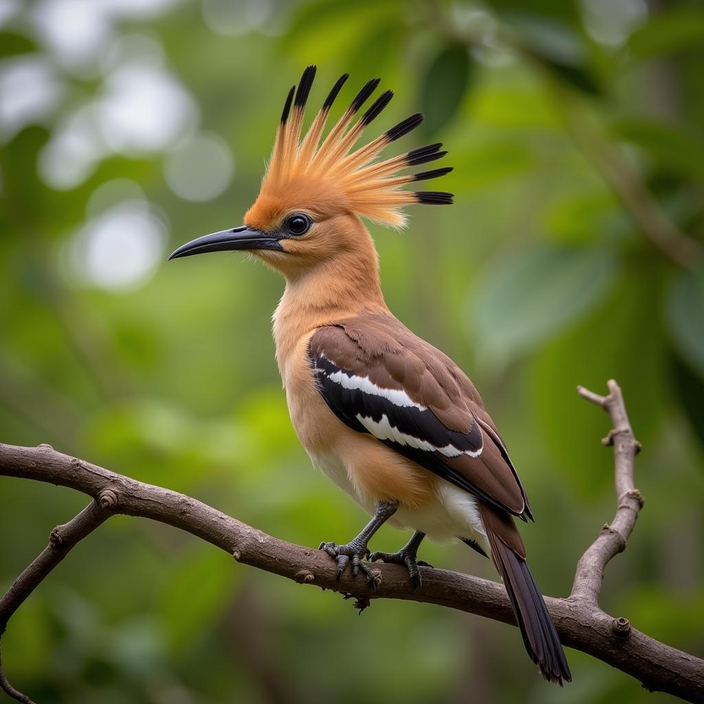 Hoopoe bird perched on a branch in Pakistan