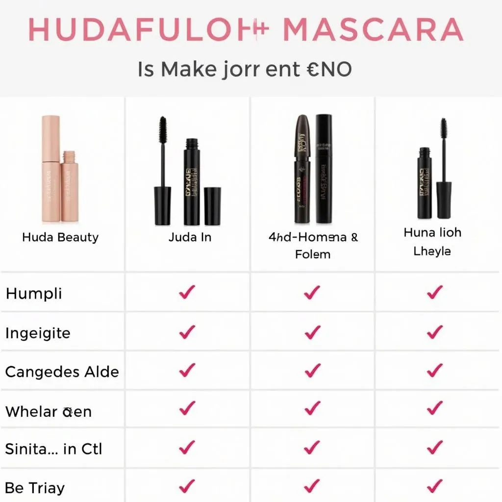 Huda Beauty Mascara Options Comparison