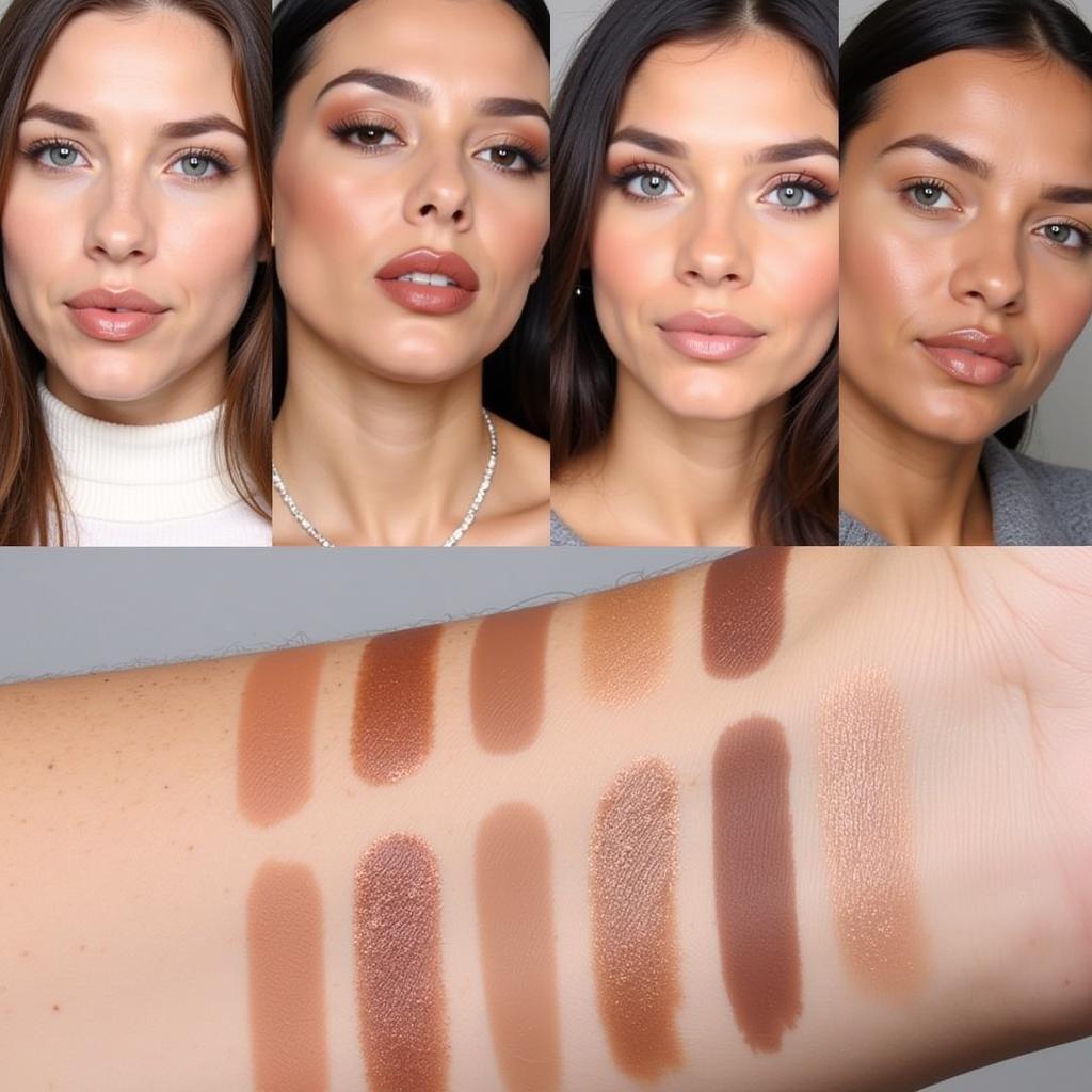 Huda Beauty Nude Palette Swatches