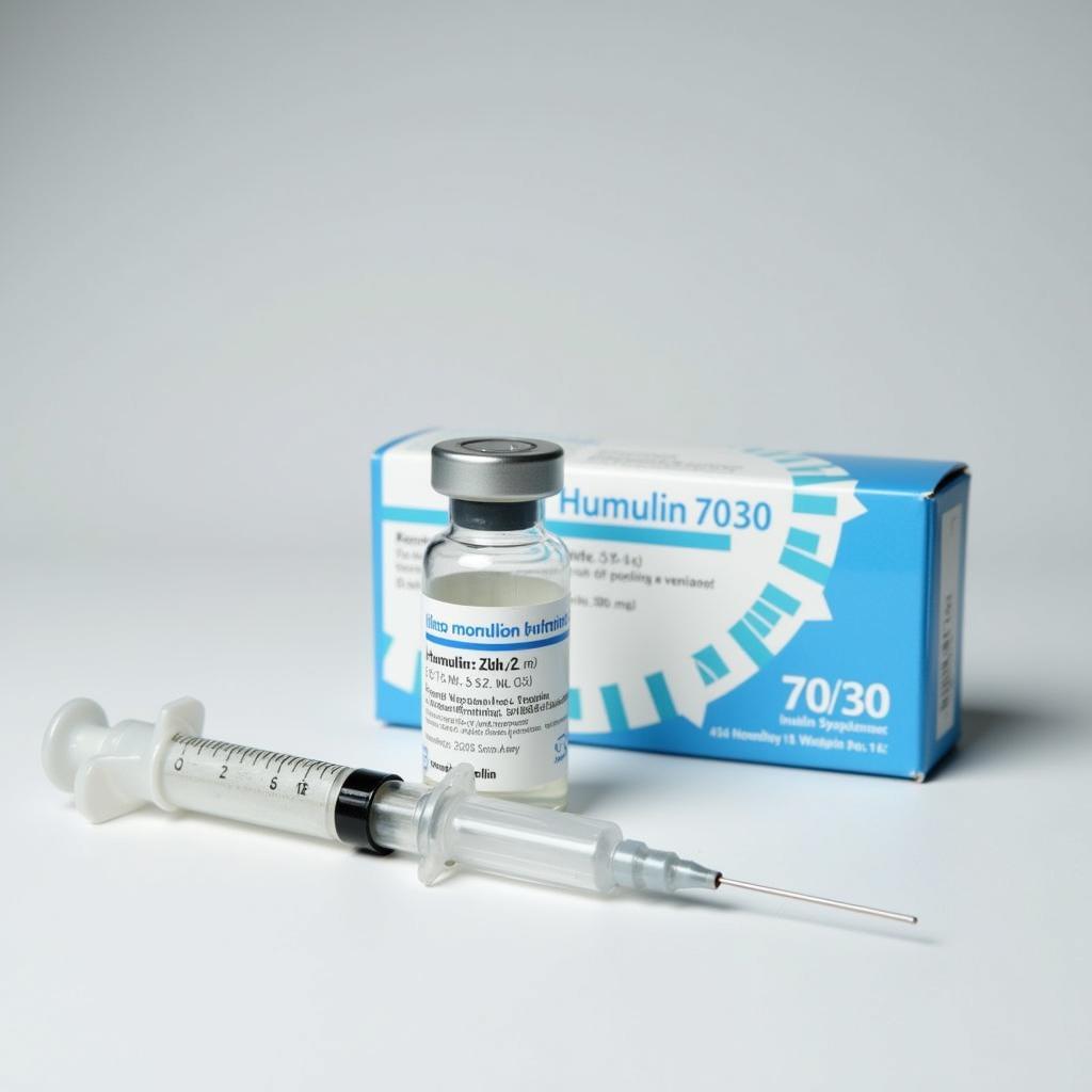 Humulin 70/30 Packaging and Insulin Syringe