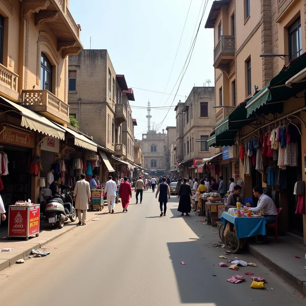 Bustling Street in Latifabad, Hyderabad