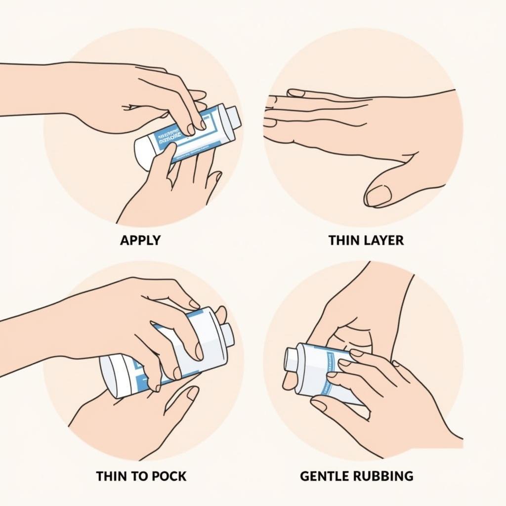 Applying hydrocortisone cream to affected area