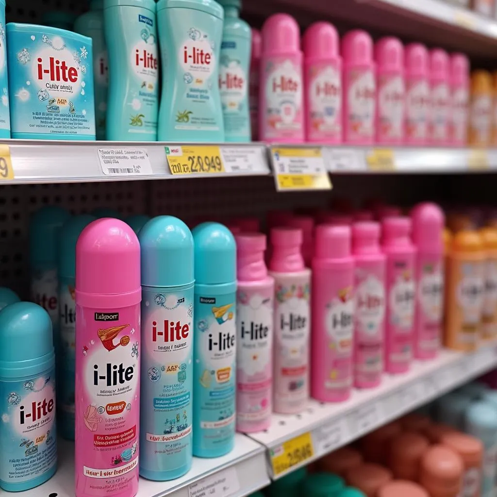 i-Lite roll-on products displayed on supermarket shelves in Pakistan