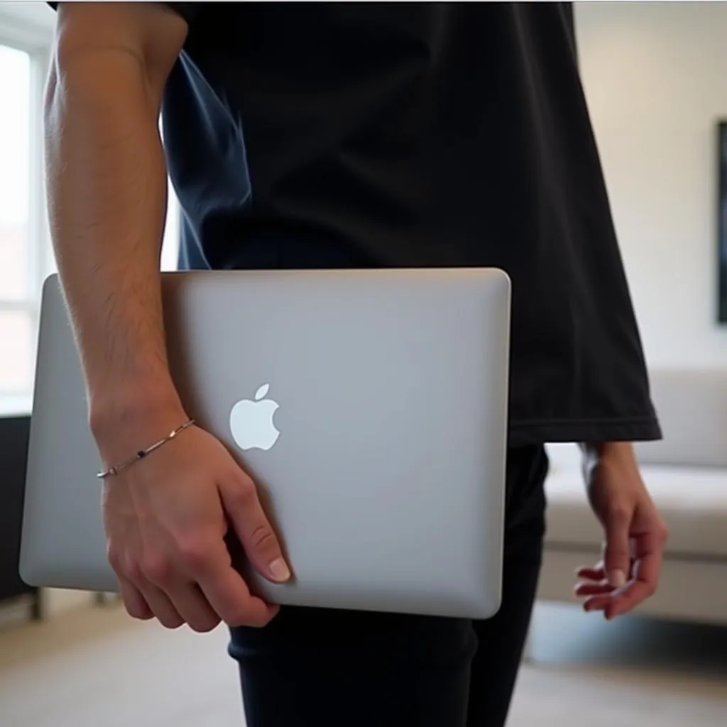 Holding an i5 5th generation laptop