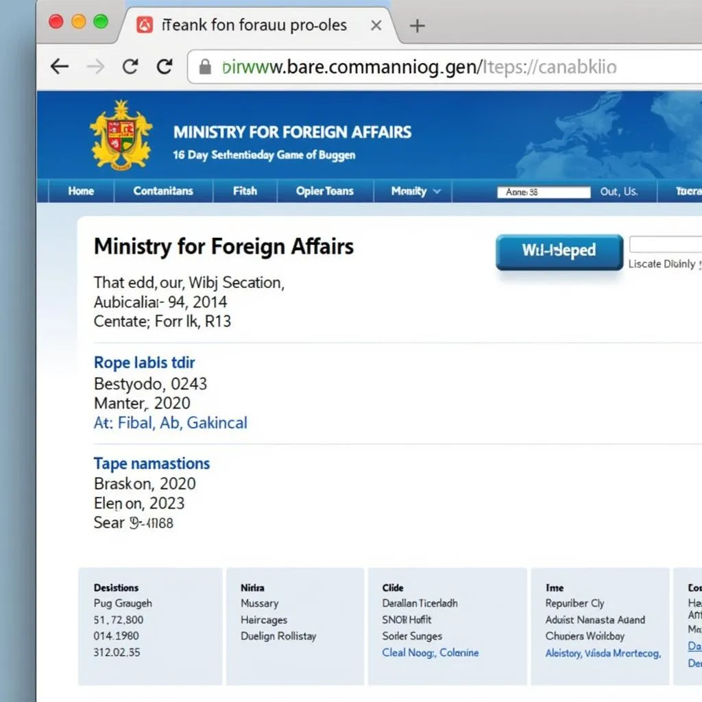 Website homepage of the Icelandic Ministry for Foreign Affairs