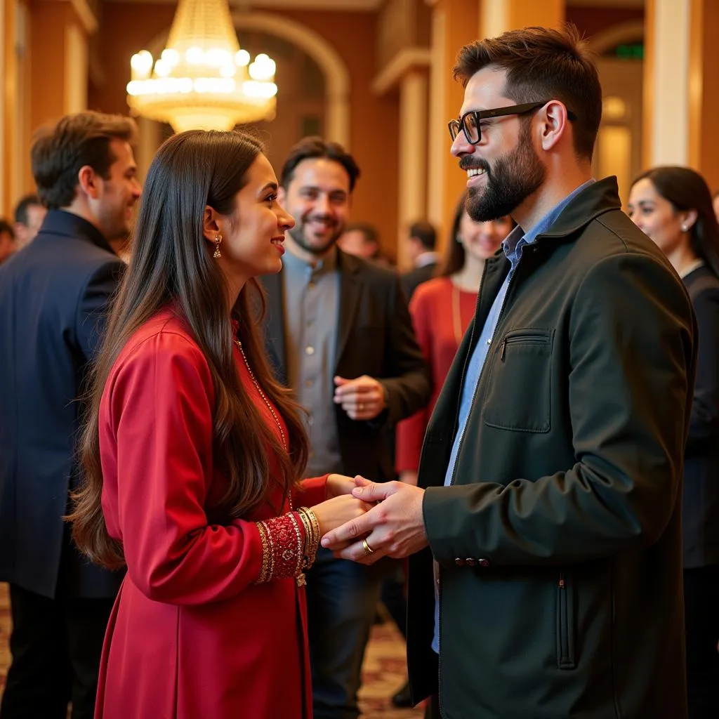 Representatives from Iceland and Pakistan at a cultural exchange event.