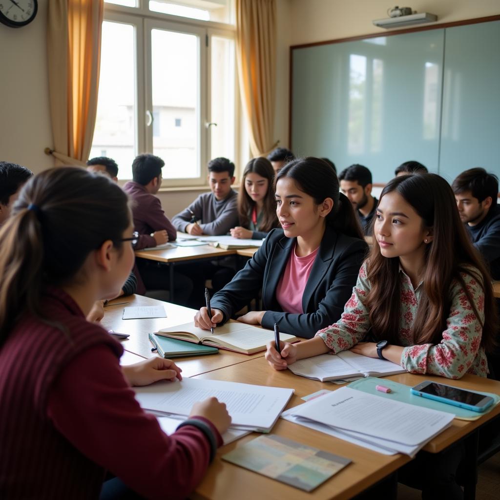 Students Studying Pakistan Studies in Class 9