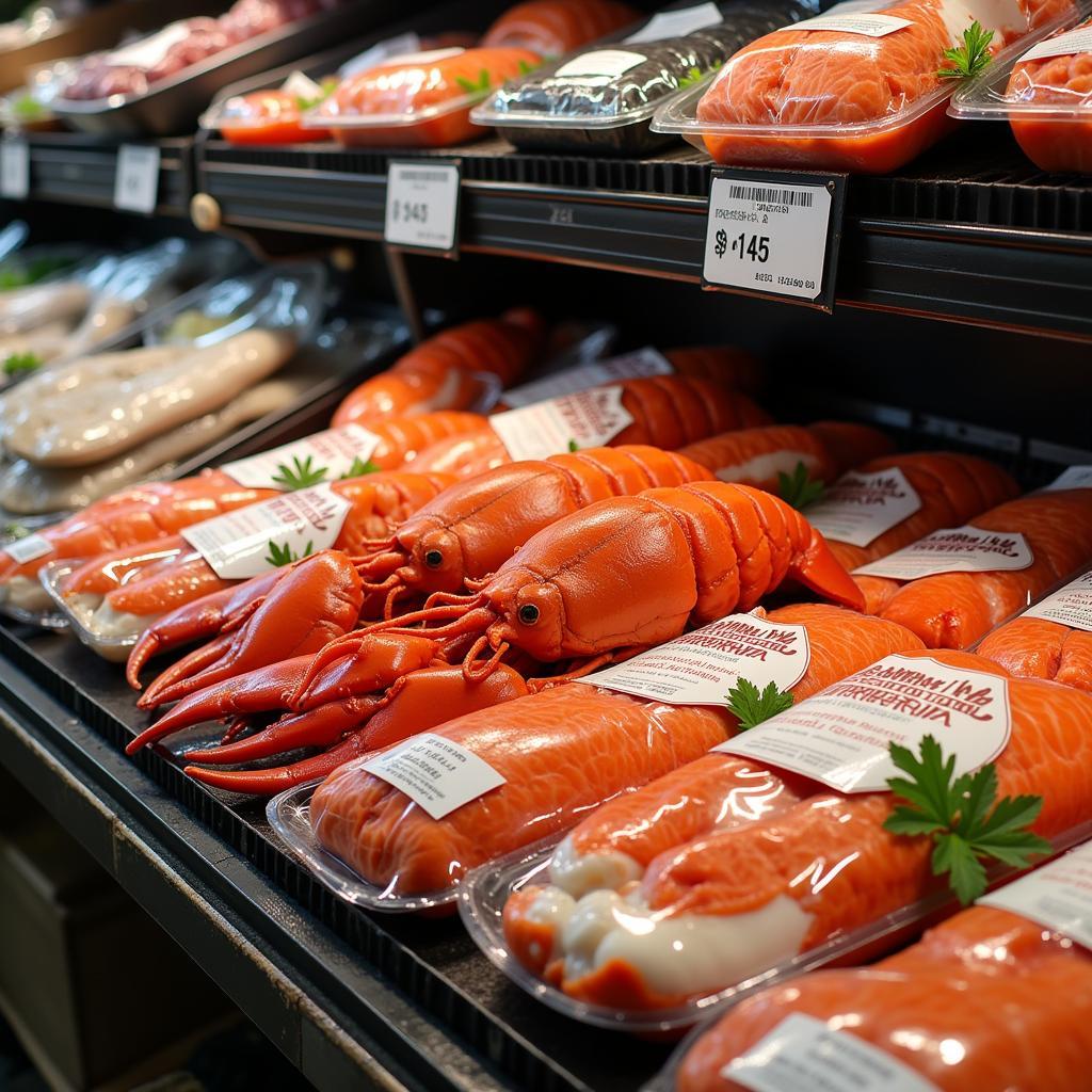 Imported Lobster Displayed in a Pakistani Supermarket