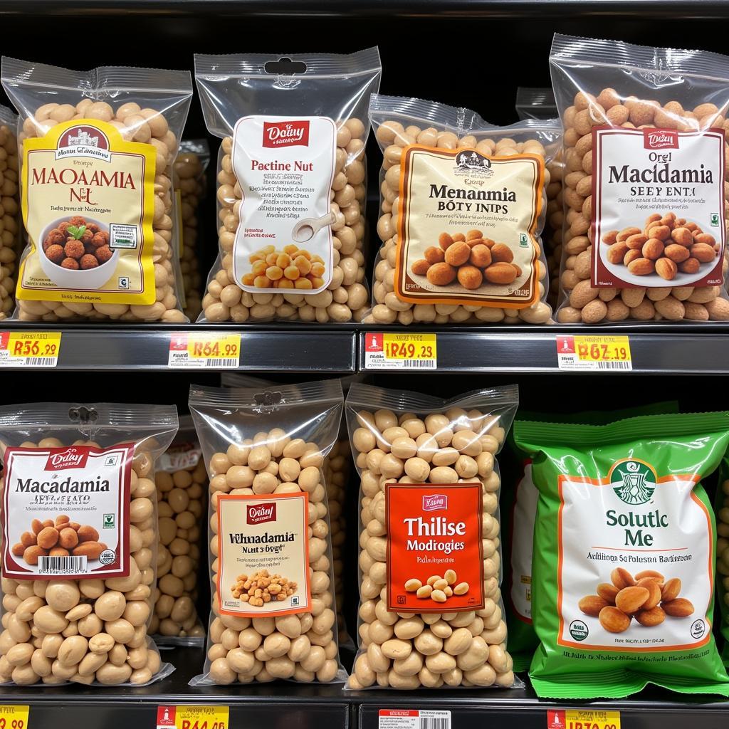 Packaged Macadamia Nuts on a Shelf