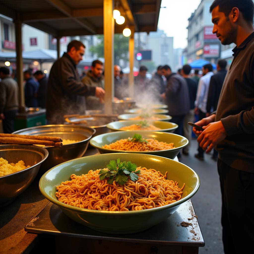 Indomie street food stall in Pakistan