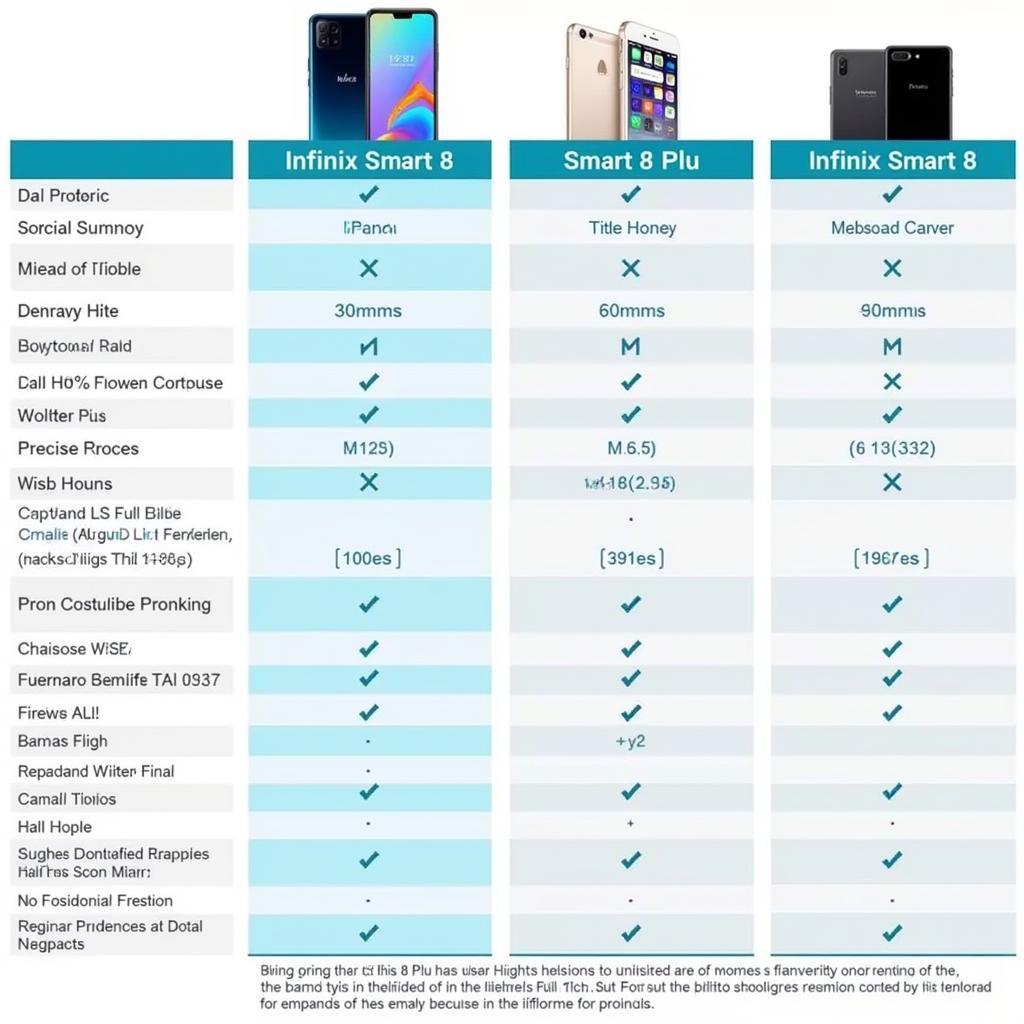 Infinix Smart 8 Plus Comparison Chart