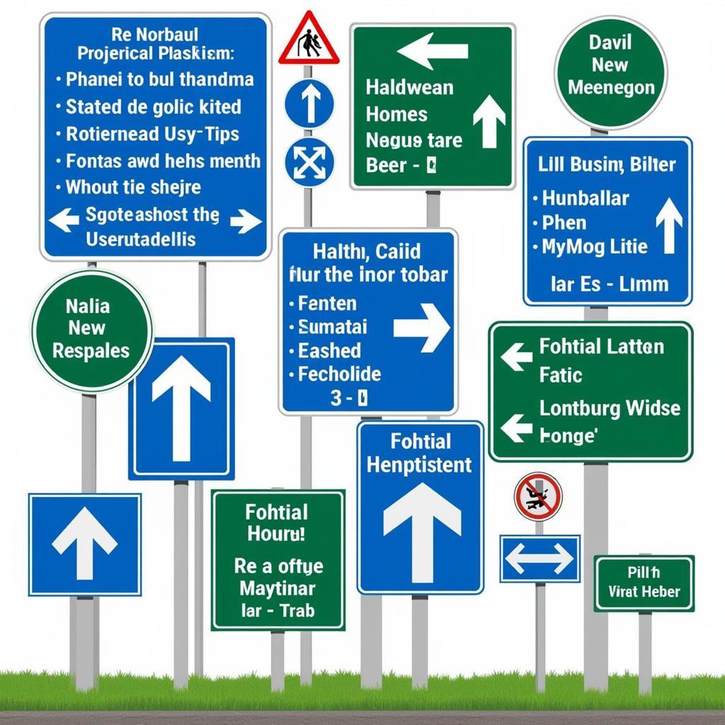 pakistani road signs providing directions and information