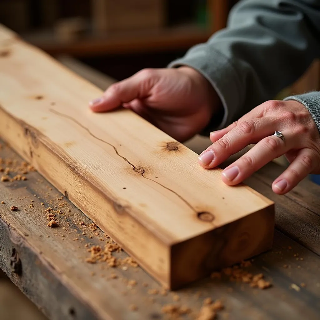 Inspecting Ash Wood