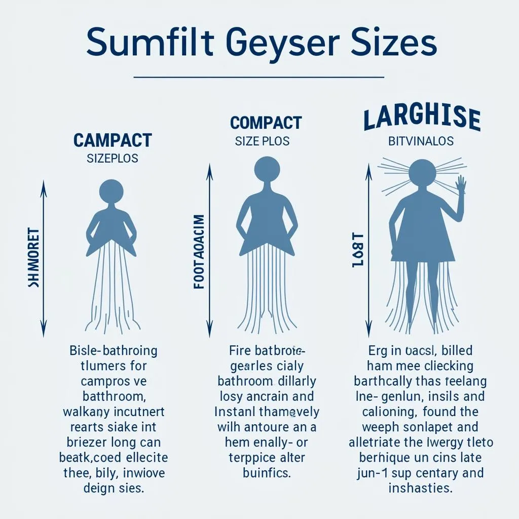 Comparison of instant geyser sizes