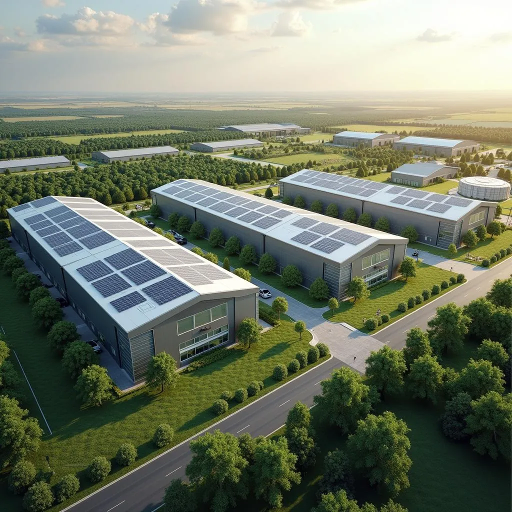 Aerial view of Interloop's sustainable industrial park