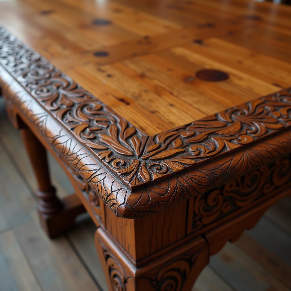 Intricately Carved Dining Table