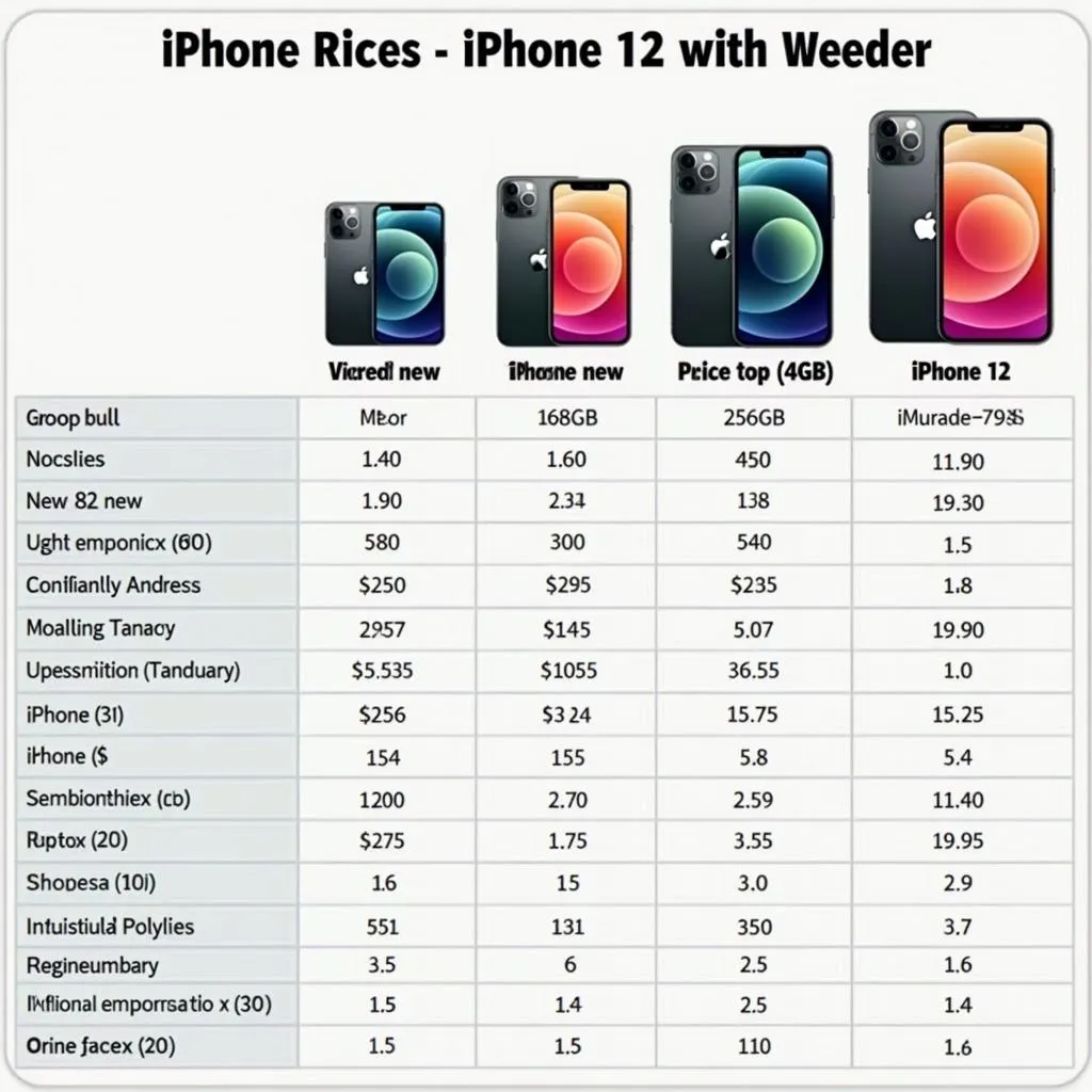 iPhone 12 Price Comparison Table