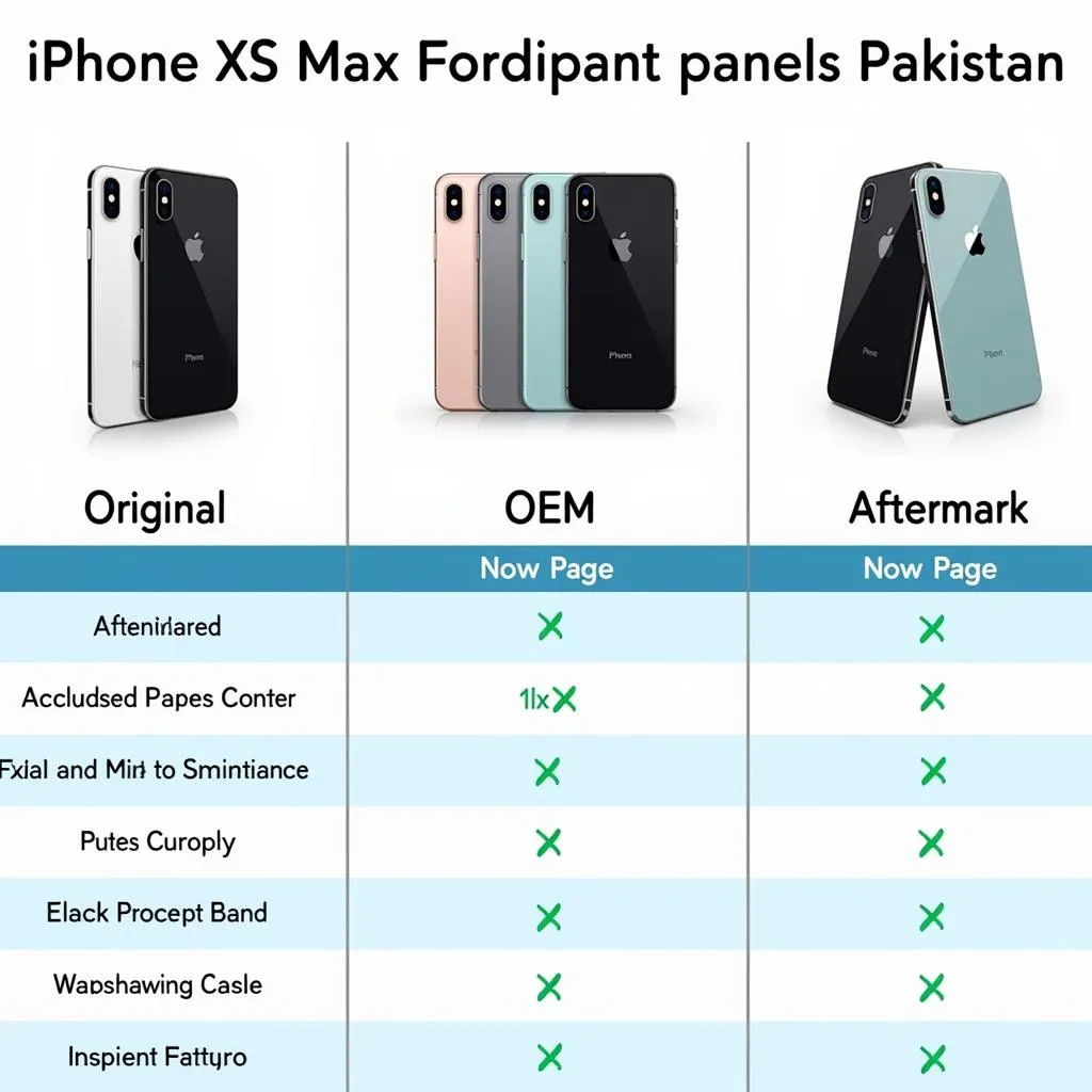 iPhone XS Max Panel Price Comparison Chart