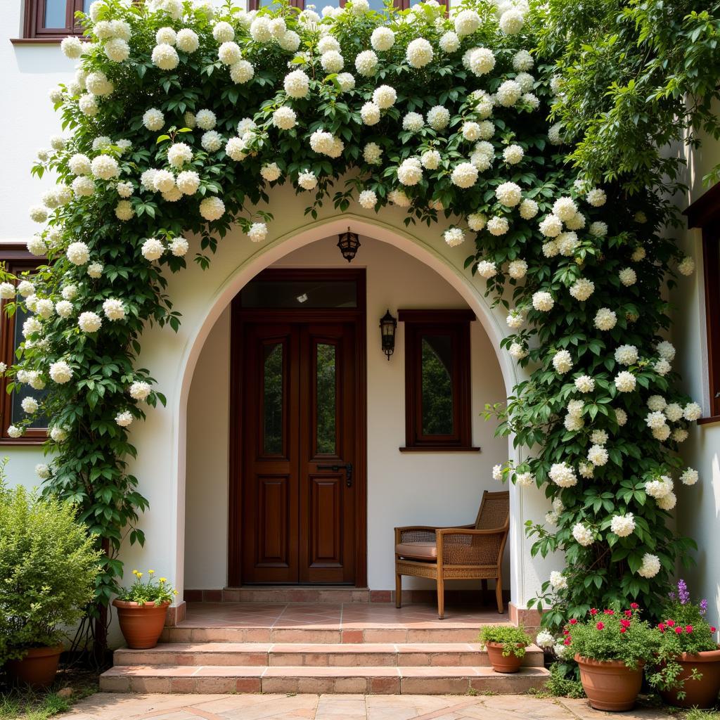 Jasmine vine adorning a Pakistani home