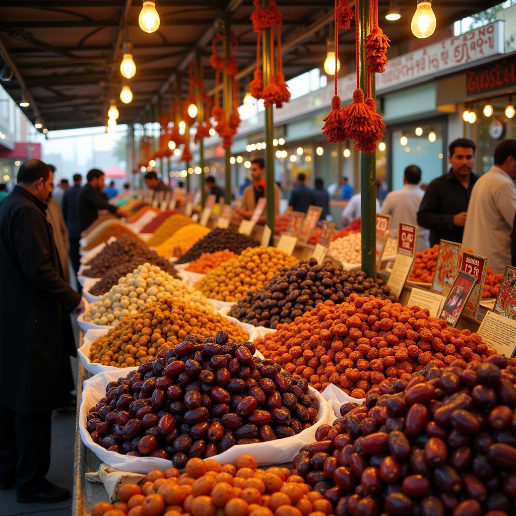 Kalmi Dates in a bustling Pakistani Market