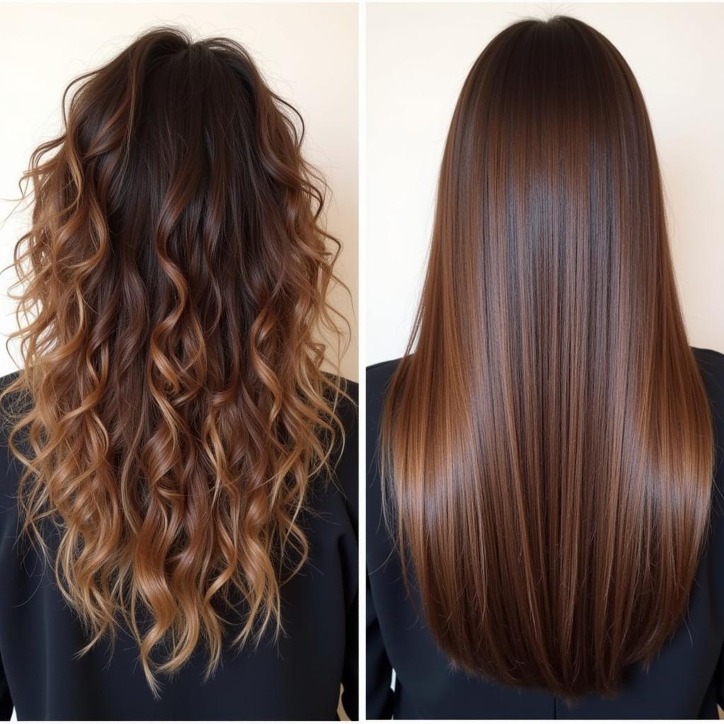 Keratin Hair Treatment Before & After