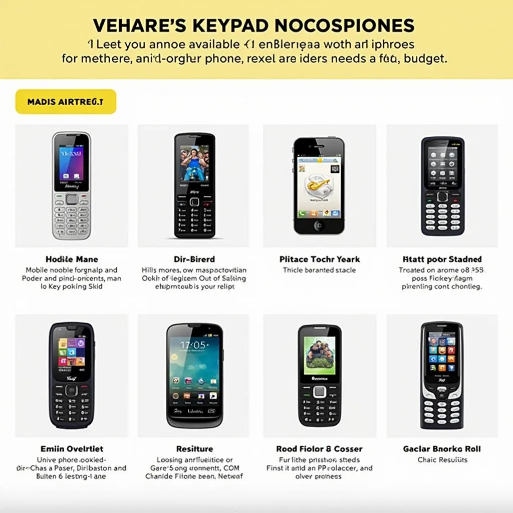 A diverse range of keypad touch mobile phones available in Pakistan