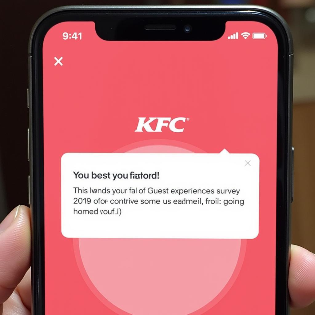 KFC Guest Experience Survey confirmation page