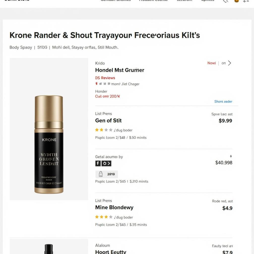 Krone Body Spray on an Online Store