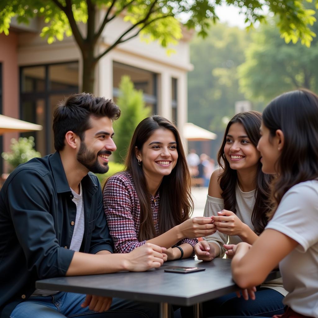 Young people in Lahore socializing