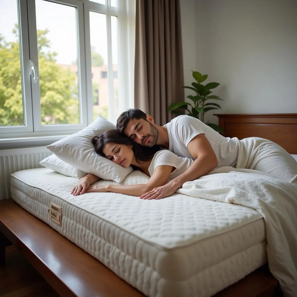 Couple Sleeping Peacefully on a Latex Mattress in Pakistan