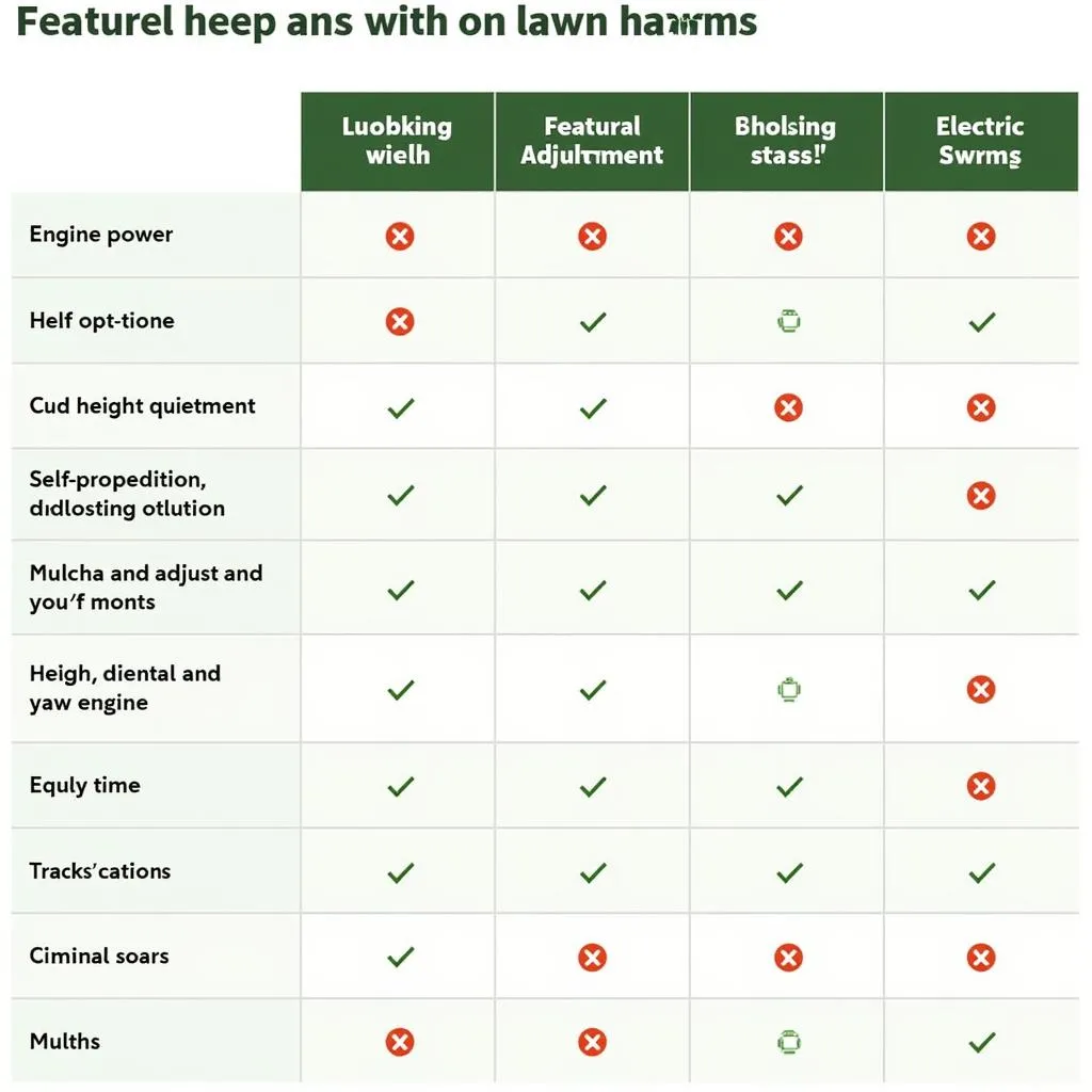 Comparison of Lawn Mower Features