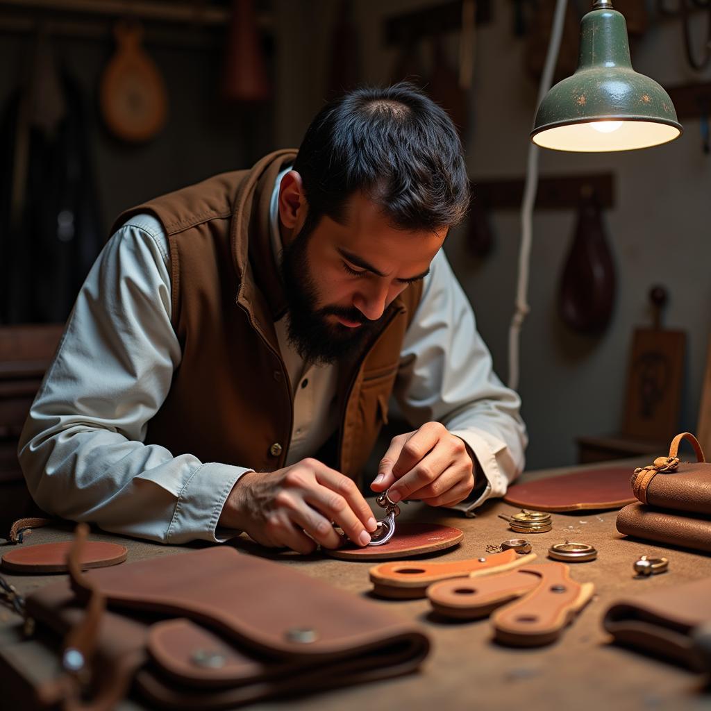 Leather Keychain Craftsmanship in Pakistan