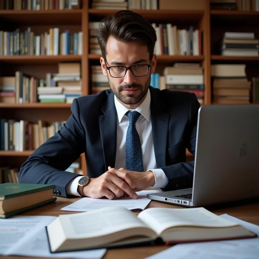 Legal Professional Researching Pakistan Laws