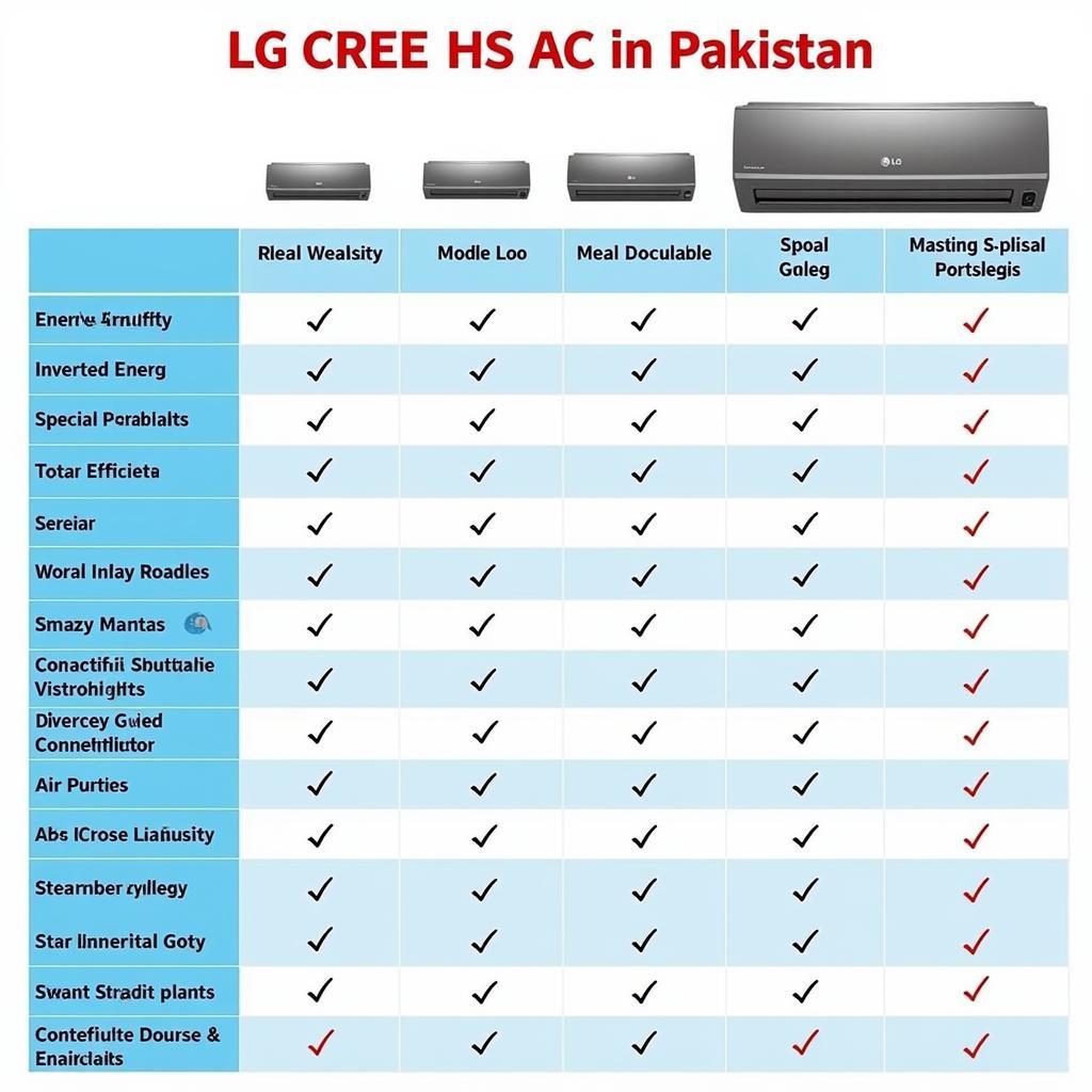 Comparison of LG 1.5 Ton AC Models in Pakistan