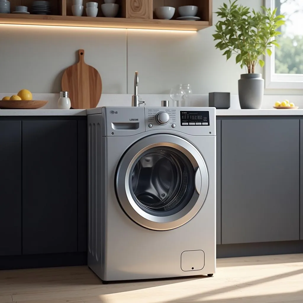 LG Front Load Washing Machine in Sleek Silver Design