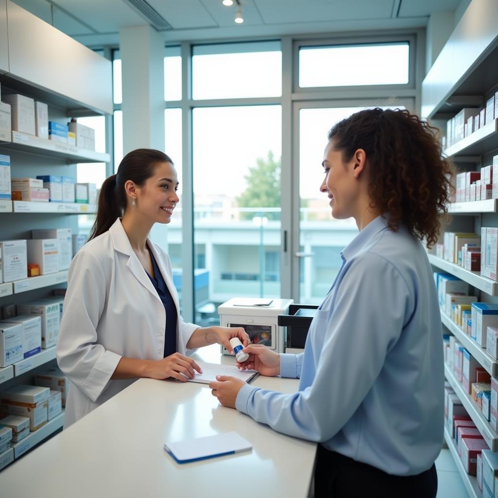 Licensed pharmacist dispensing medication