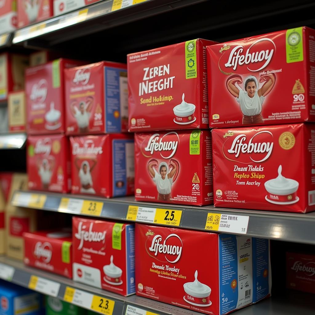 Lifebuoy Soap on a Supermarket Shelf in Pakistan