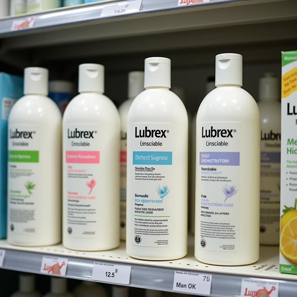 Lubrex Lotion on Pharmacy Display