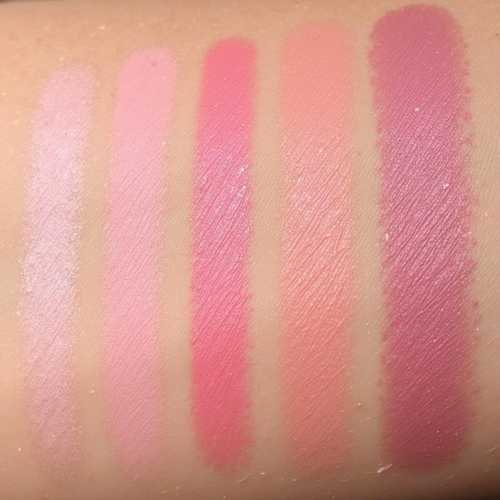 MAC Blush Swatches on Different Skin Tones