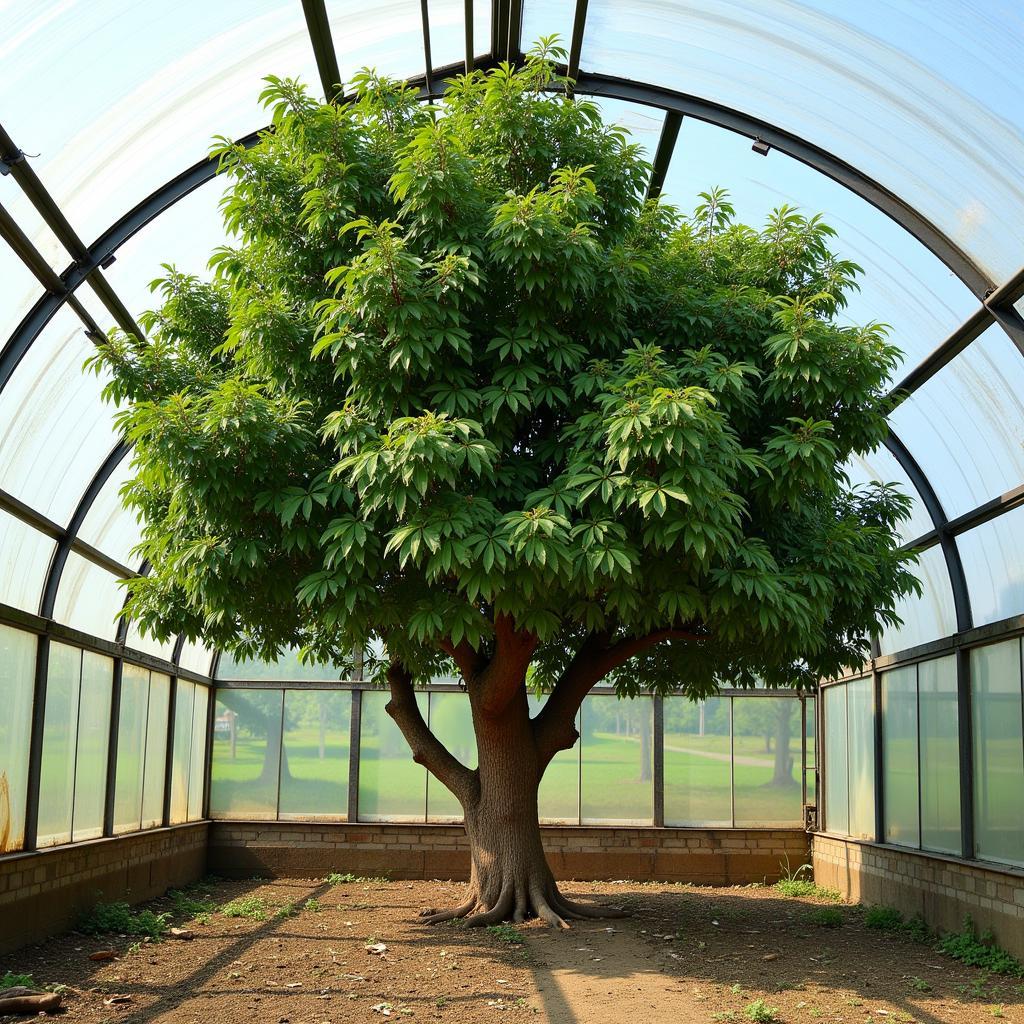 Macadamia Tree in a Greenhouse