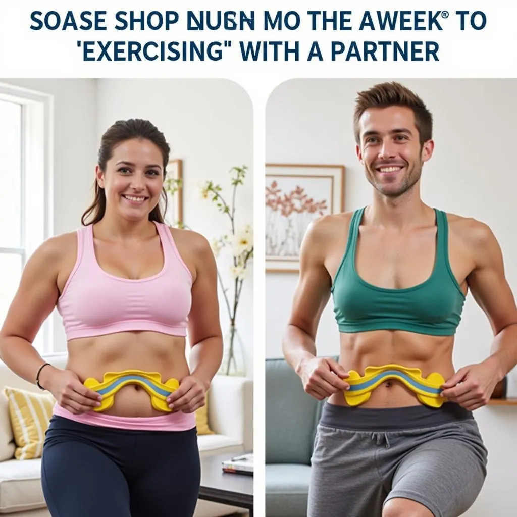 Couple exercising together using tummy trimmers