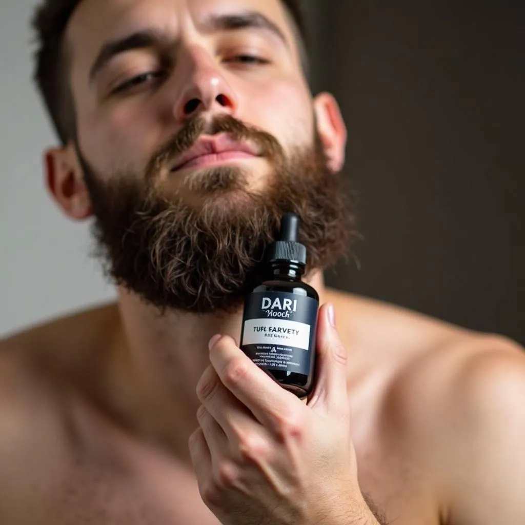 Man Applying Beard Oil