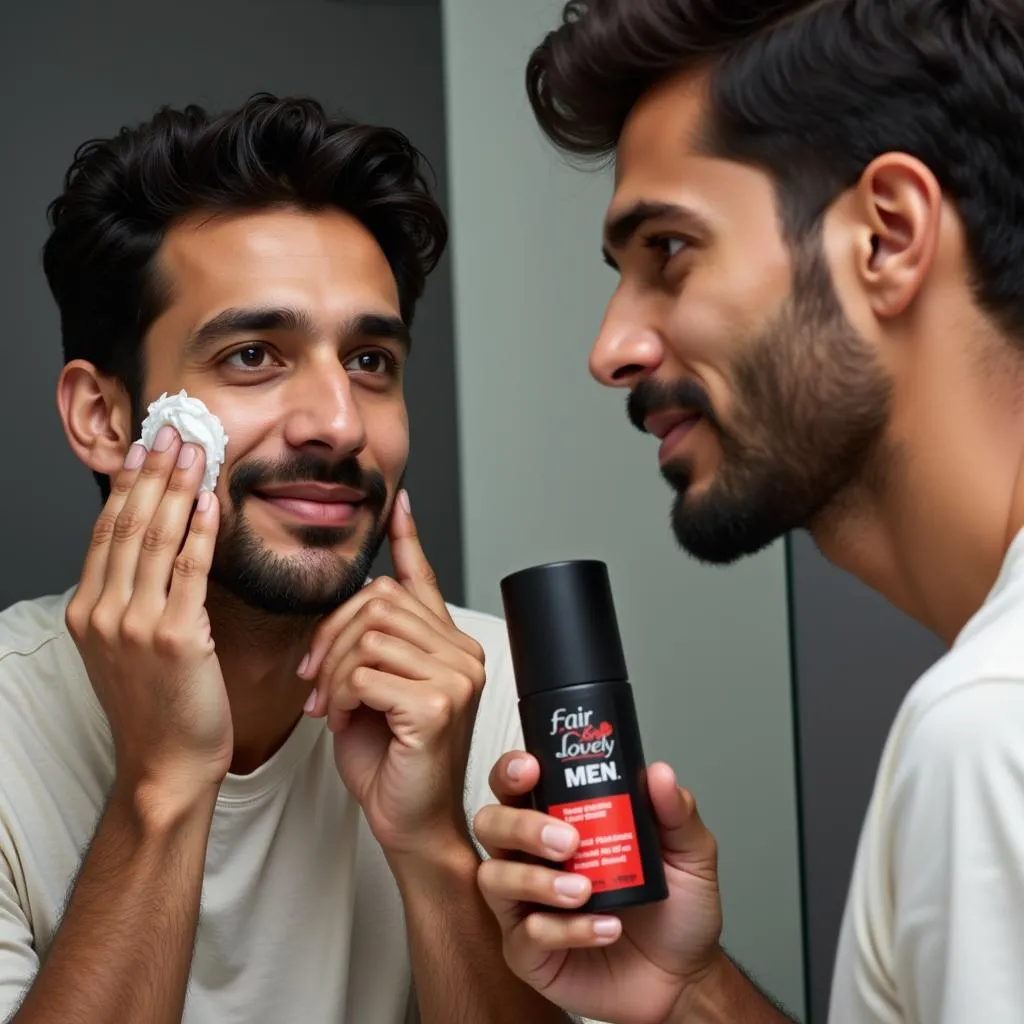 Man Applying Fair &amp; Lovely Men's Cream