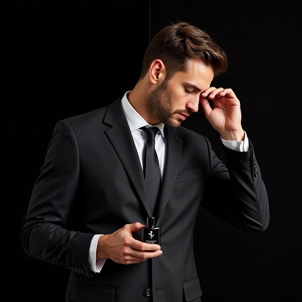 Man Wearing Ferrari Black Perfume