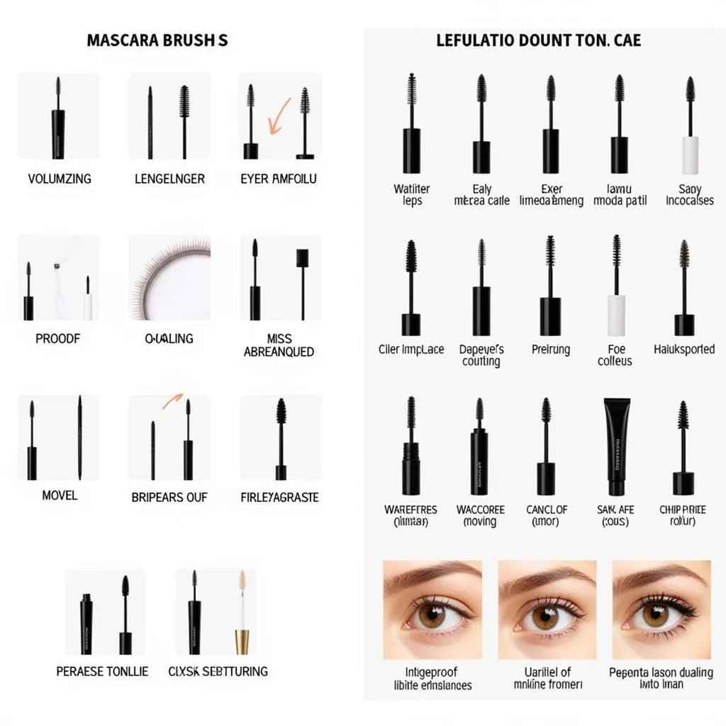 Different Mascara Brushes and Formulas