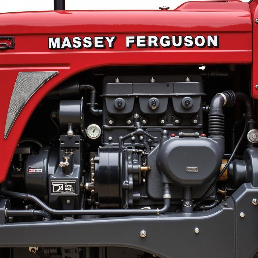 Close-up view of Massey Ferguson 260 tractor engine