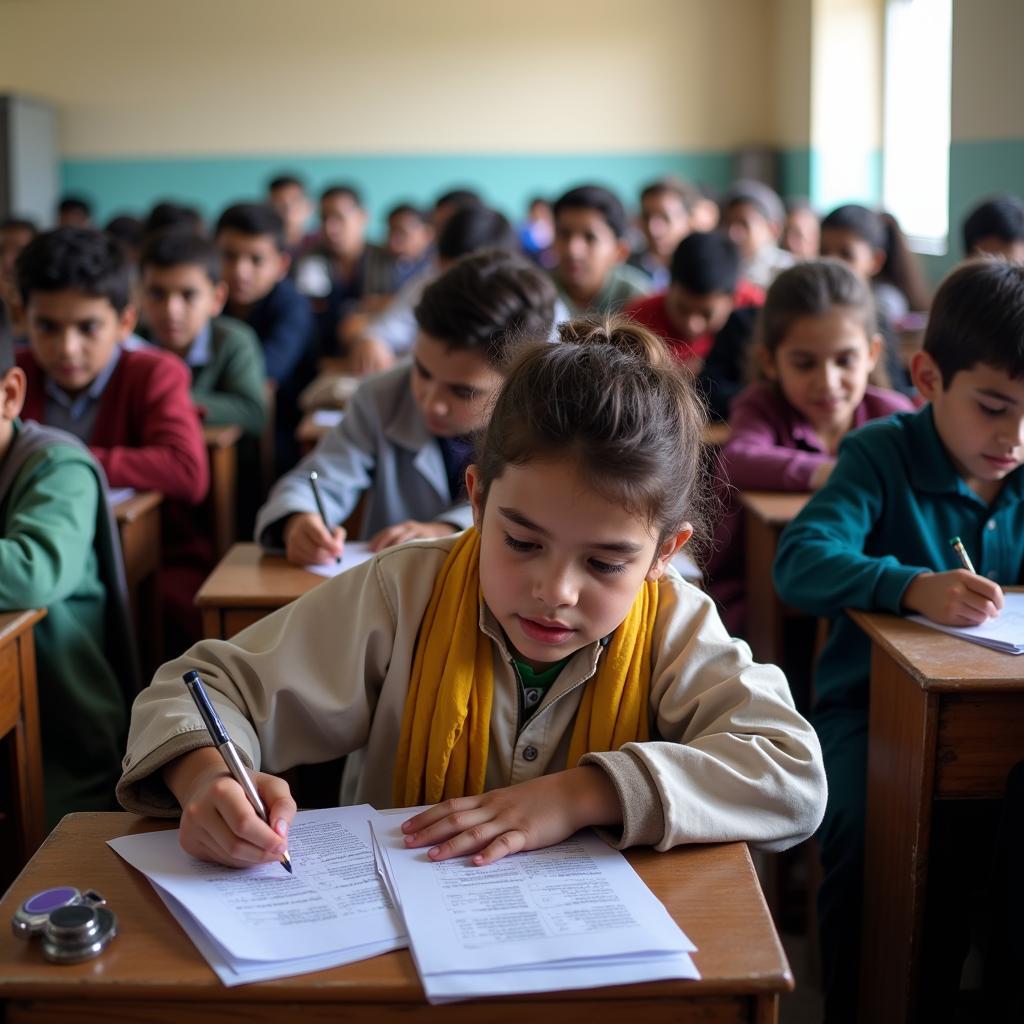 Students Taking Matric Exam in Pakistan