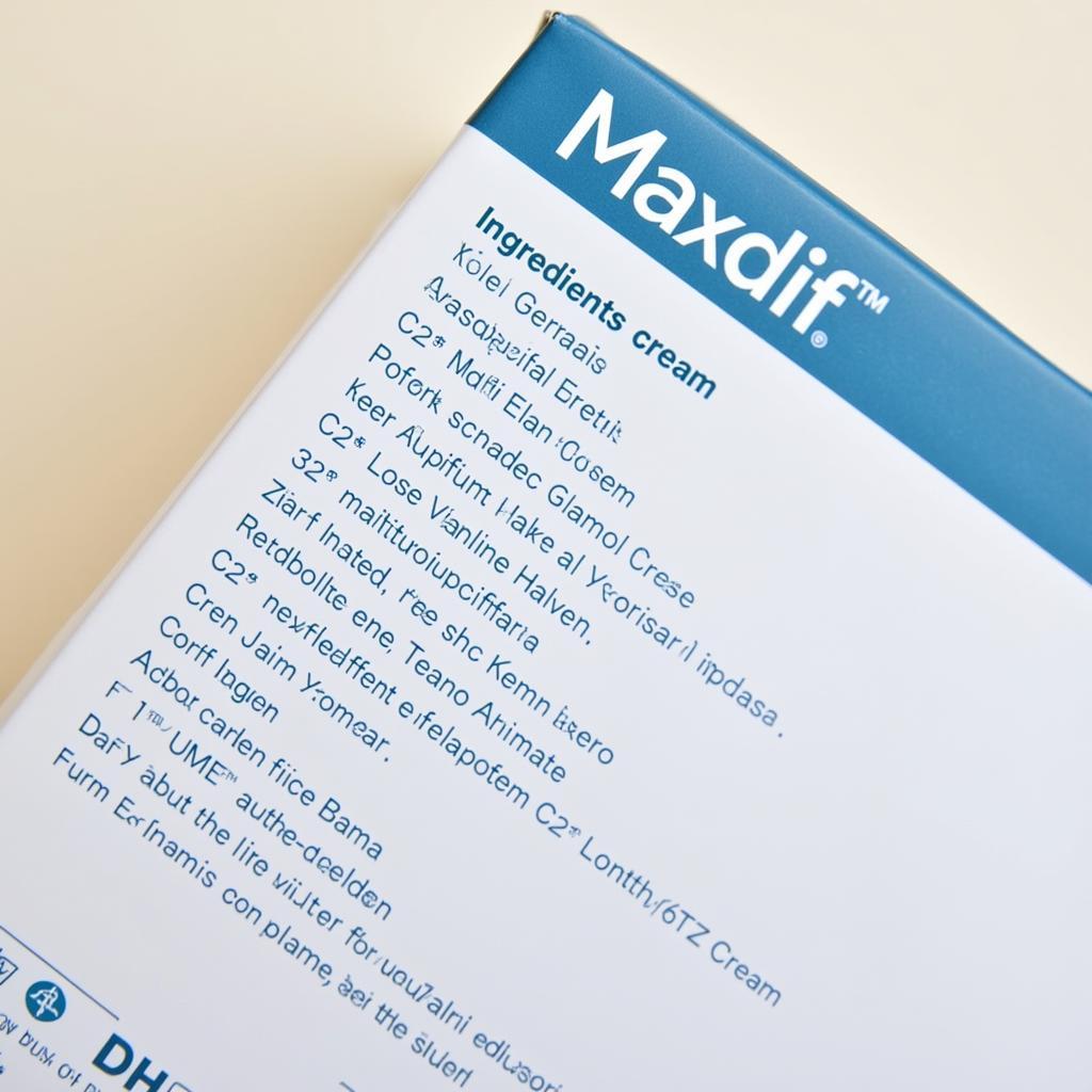 Maxdif Cream Ingredients List